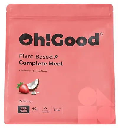 Complete Meal Shake proteic, căpșuni și nucă de cocos, 1.5 kg, Oh!Good