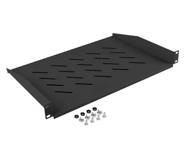 Poliță fixă 19" 1U / 483x315 mm, max. 25 kg, negru