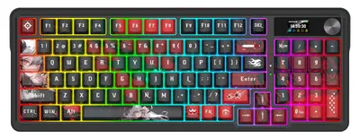 Tastatură mecanică Redragon - Artemis Pro Anime AK K719AK-RGB-PRO, wireless, Redragon Yellow, RGB, neagră