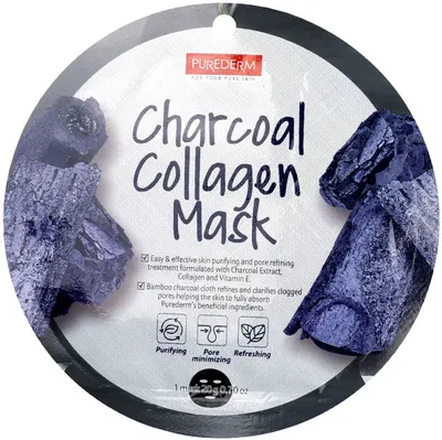 Purederm Masca pentru față Charcoal Collagen, 18 ml