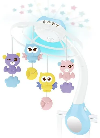 Carusel muzical pentru pătuț cu proiector Raya Toys – Albastru