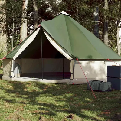 vidaXL Cort de familie Tipi pentru 6 persoane, verde, impermeabil