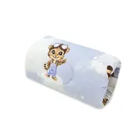 Perna pentru alaptat, Qmini, Tip manson, Din bumbac certificat Oeko Tex Standard 100, 25 cm, Sky Adventure