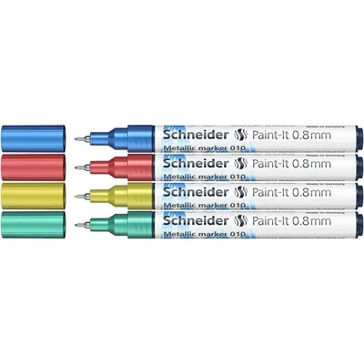 Marker cu vopsea 0.8mm, 4buc/set 2, metalic, Paint-It 010, Schneider