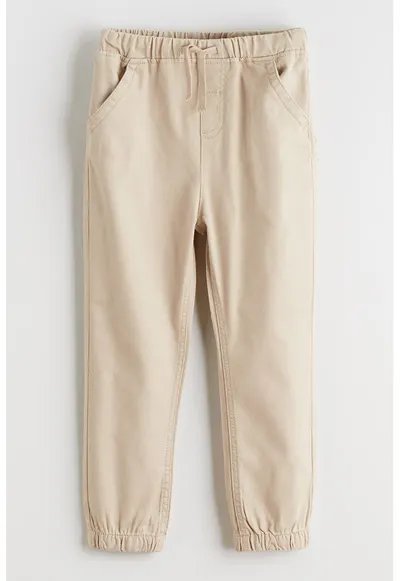 Pantaloni cu croiala conica si talie ajustabila - Bej