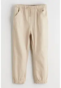 Pantaloni cu croiala conica si talie ajustabila - Bej