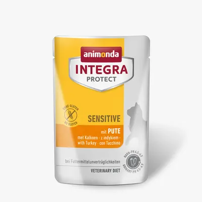 Hrana umeda pentru pisici, Integra Protect Sensitive, cu curcan, Pachet 24 X 85 gr