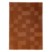 Covor teracotă țesut manual din lână 160x230 cm Checkerboard – Flair Rugs