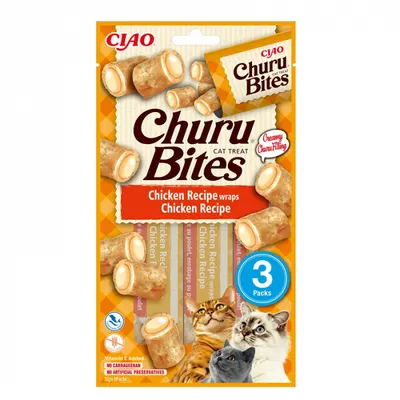 Recompense pentru pisici Churu Bites cu pui 3 buc x 10 gr
