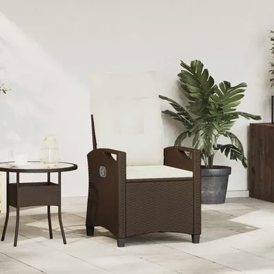 vidaXL Scaun de grădină rabatabil Maro și Crem 56 x 60 x 112 cm