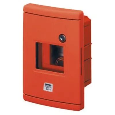 Watertight Flush-Mounting Enclosure For Emercengy - 4 Module - Guida En50022 - Red Ral 3000