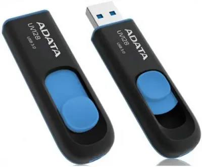 Stick USB A-DATA UV128, 64GB, USB 3.0 (Negru/Albastru)