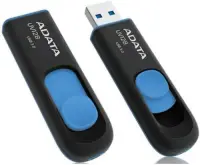 Stick USB A-DATA UV128, 64GB, USB 3.0 (Negru/Albastru)
