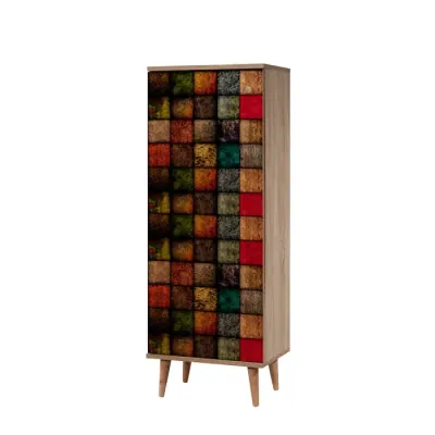 Pantofar FILINTA, stejar sonoma + multicolor 1, 50x38x135 cm