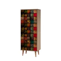 Pantofar FILINTA, stejar sonoma + multicolor 1, 50x38x135 cm