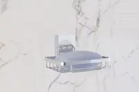 Săpunieră baie cu finisaj cromat – prindere prin lipire, montaj rapid fără găurire, design modern