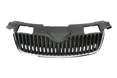 Grila radiator potrivit SKODA FABIA II, ROOMSTER, ROOMSTER PRAKTIK 1.2-1.9D 2006-2015 pana in 2010 - (cu linii cromate, crom/negru)