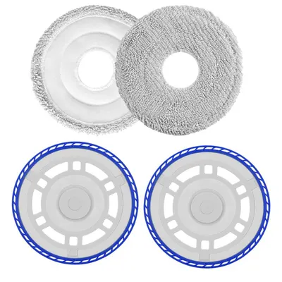 Set 2 mopuri si 2 suporti pentru mop PAA-home, compatibili cu aspiratoarele model Ecovacs Deebot T30 Pro Omni/T30 Pro/T30 Max/T30S/T50/Yeedi M12