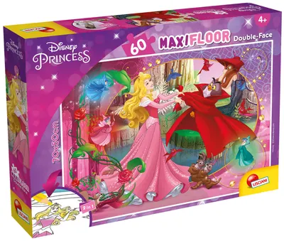 Puzzle cu două fețe Lisciani de colorat din 60 piese - Frumoasa adormită