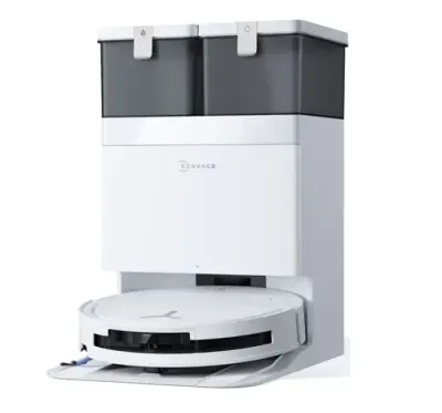 Aspirator robot Ecovacs DEEBOT T50 OMNI G3, 25000Pa, 75 W, Recipient praf 0.26 L, TruEdge 2.0, OZMO Turbo, Atuonomie 198 minute, Rezervor 70 ml, Evitare obstacole cu AI (Alb)