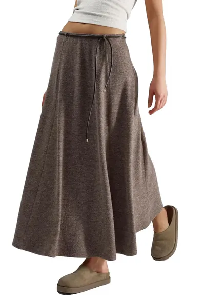 Fusta maxi - Maro cafeniu - Textil