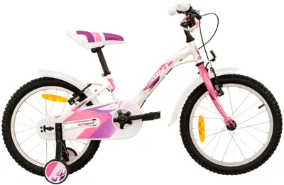 Bicicletă pentru copii SPRINT - Alice, 18'', 210 mm, alb/roz deschis/violet