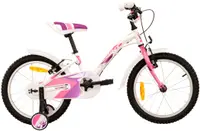 Bicicletă pentru copii SPRINT - Alice, 18'', 210 mm, alb/roz deschis/violet