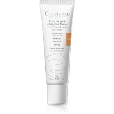 Avène Couvrance Fluid Foundation Corrector makeup lichid SPF 20 culoare 2.0 Natural 30 ml