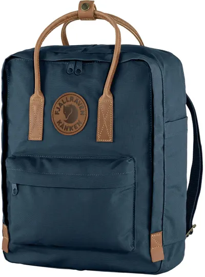 Ghiozdan Fjallraven Kanken No. 2 - Navy, cu mânere maro