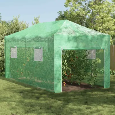 vidaXL Seră cu cadru pop-up cu acoperiș Verde 290 x 580 x 315 cm Fier