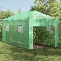 vidaXL Seră cu cadru pop-up cu acoperiș Verde 290 x 580 x 315 cm Fier