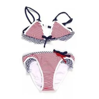 Costum de baie 2 piese Rosu Alb Bleumarin (3751), 4 ani, 104 cm
