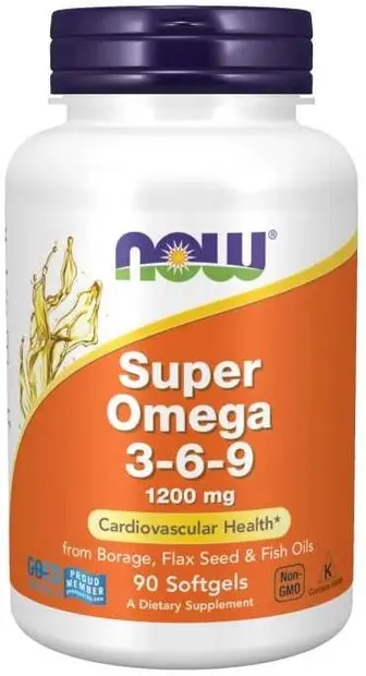 Super Omega 3-6-9, 1200 mg, 90 capsule gel, Now