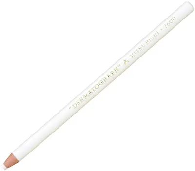 Creion colorat Uni Dermatograf - alb, pe baza de ulei