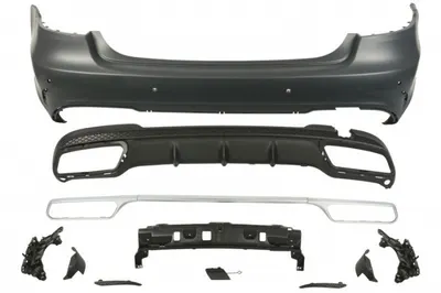 Bara spate model AMG cu intaritura; cu suporti montaj, cu locas senzori parcare, aluminiu grunduit potrivit MERCEDES Clasa E T-MODEL S212 2013-2016