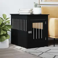 vidaXL Ladă pentru câini, negru, 55x80x68 cm, lemn compozit