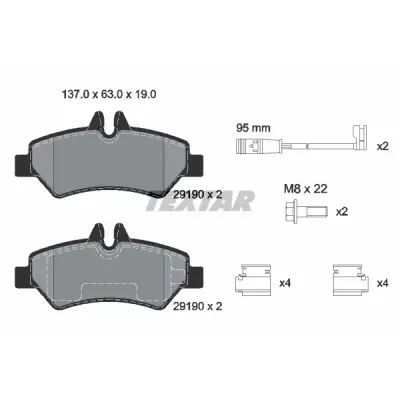 Set placute frana, frana disc TEXTAR 2919001