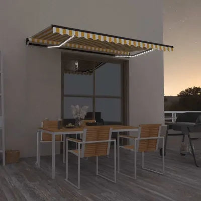 Gossi copertina retractabila manual cu led, galben si alb, 450x300 cm