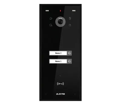 Videointerfon de exterior Electra VPH.02S03.ELBTL, 2 familii, negru, montaj aparent