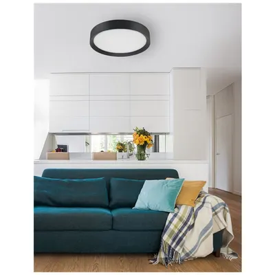 Plafoniera LUTON Nisipiu Negru Aluminiu Mat Alb Acrylic Diffuser LED 47 Wat 230 Volt 3525Lm 3000K IP20