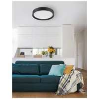 Plafoniera LUTON Nisipiu Negru Aluminiu Mat Alb Acrylic Diffuser LED 47 Wat 230 Volt 3525Lm 3000K IP20