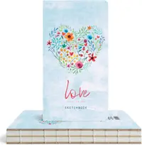 Caiet de schite pentru desen Drasca Love is in the air - Inima din flori, 96 file