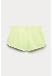 Pantaloni scurti din amestec de bumbac cu dungi constrastante - Verde lime