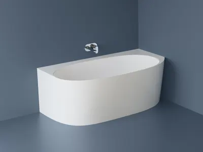 Cada freestanding dreptunghiulara, compozit alb lucios, 160x84x56 cm, Foglia Versailles