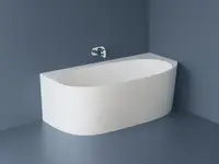 Cada freestanding dreptunghiulara, compozit alb lucios, 160x84x56 cm, Foglia Versailles