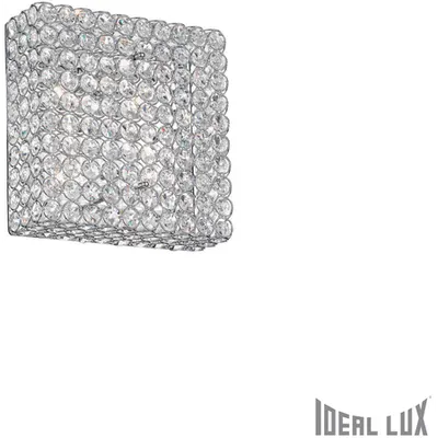 Plafoniera cu cristale taiate inserate in inele metalice 4x40W
