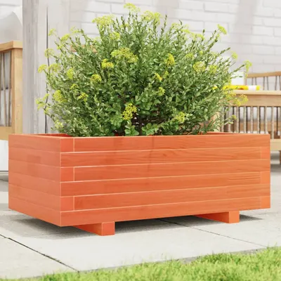 Gossi jardiniera gradina, maro ceruit, 70x40x26,5 cm, lemn masiv pin