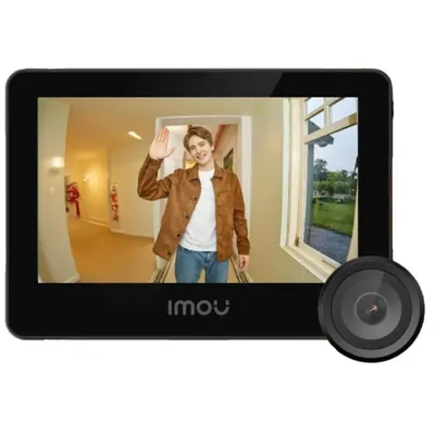 Vizor electronic wireless Imou VD1-5MP-AOV, 5 MP, ecran 4.3 inch, WiFi, always on video, 4800 mAh, slot card, detectie umana