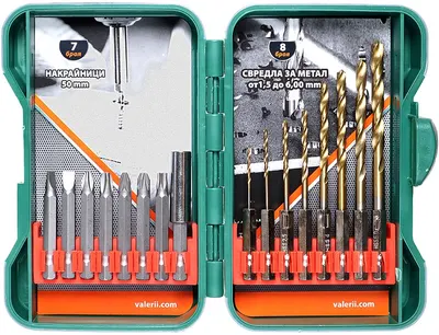 Set de biți și burghie Premium - 43252, 16 piese