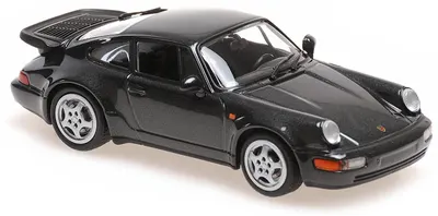 Model de colecție MINICHAMPS Contemporary: Automobile - Porsche 911 Turbo (964), 1990, Black Pearl